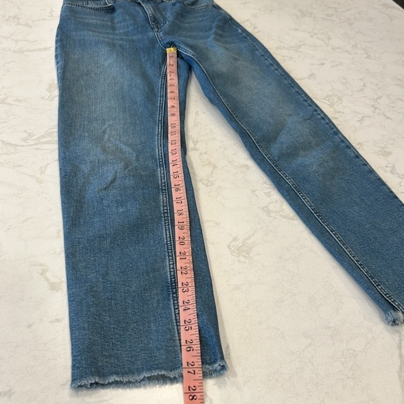 Ted Baker Morgani Straight Leg Blue Denim Jeans Raw Hem - Picture 8 of 15